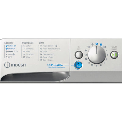 Indesit BWE71496XSVUK Indesit Push&Go Steam WASHING MACHINE 7KG - Silver - A