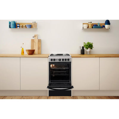 INDESIT Click&Clean IS5G1PMSS/UK 50 cm Gas Cooker - Silver