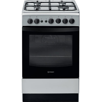INDESIT Click&Clean IS5G1PMSS/UK 50 cm Gas Cooker - Silver